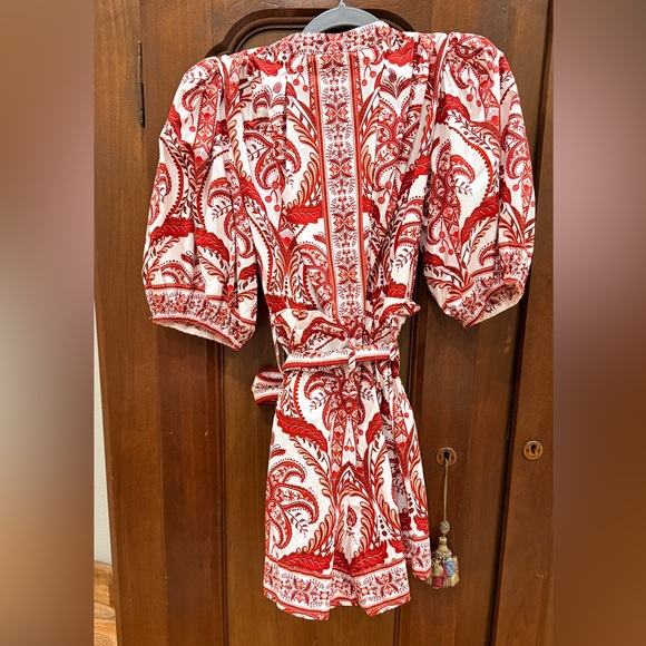 FARM Rio Red and Cream Patterned Romper - Picture 4 of 7